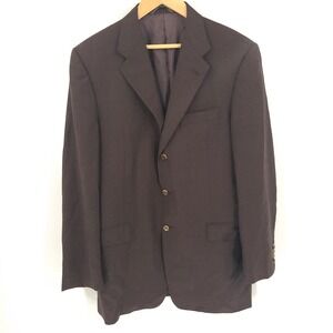 Hickey Freeman Blazer Mens 42 L Brown Loro Piana Tasmanian Super 120s 3 Button